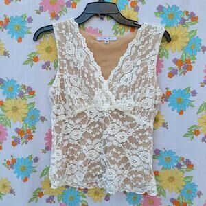 Cabi y2k lace tank top